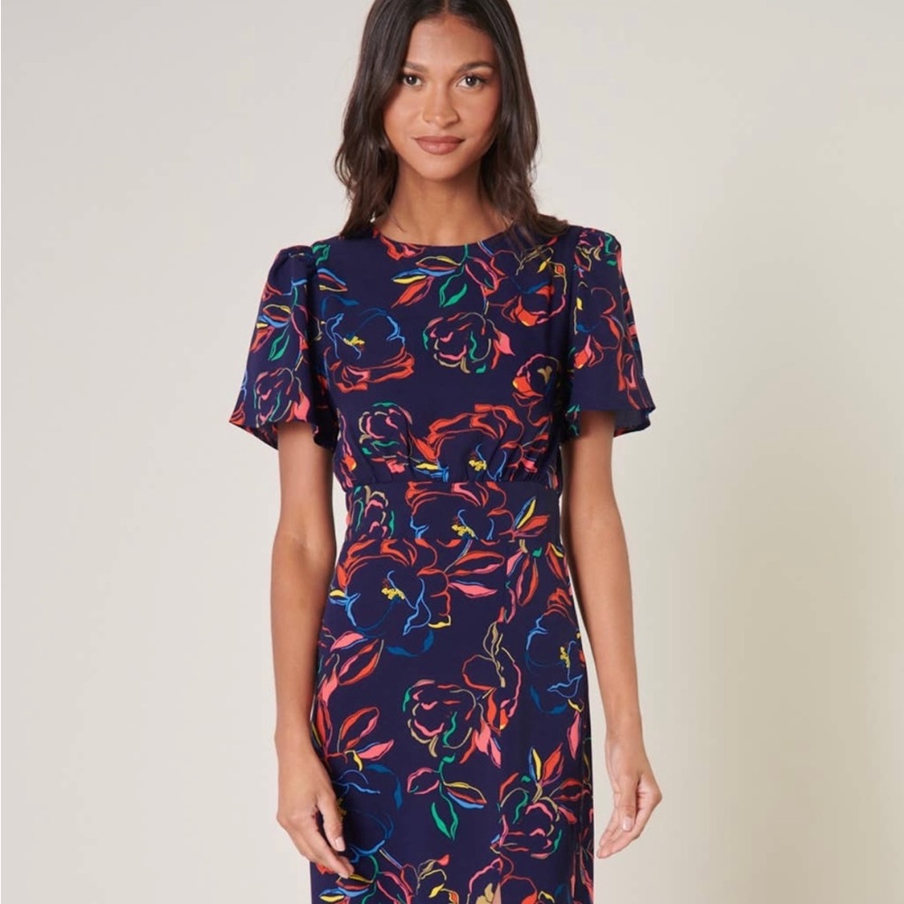 Midnight Bloom Midi Dress
